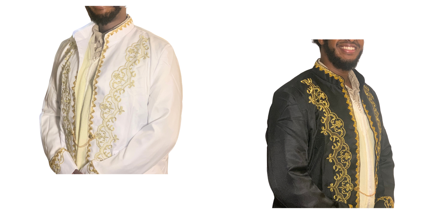 Merca Men's Embroidered Lightweight Kaftan Jacket - (Waist Length)