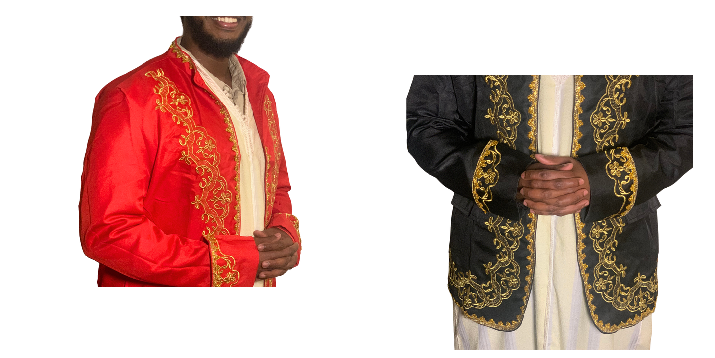 Merca Men's Embroidered Lightweight Kaftan Jacket - (Waist Length)