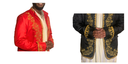 Merca Men's Embroidered Lightweight Kaftan Jacket - (Waist Length)