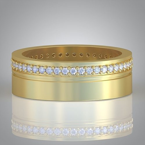 Infinite Radiance .925 Solid Sterling Silver 18K Yellow Gold Pavé Bezel Ring